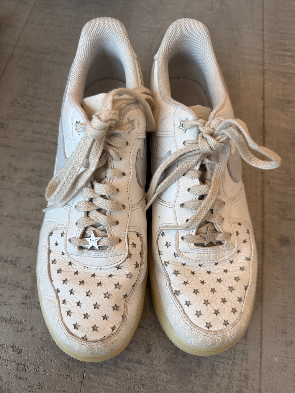 Women’s White Starry Night Leather Sneakers Nike Air Force
